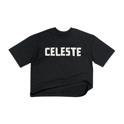 CROPPED BOXY FIT TEE "CELESTE TAPE"