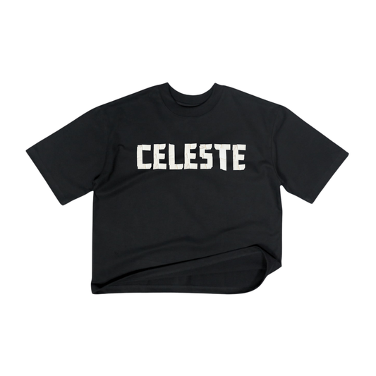 CROPPED BOXY FIT TEE "CELESTE TAPE"
